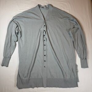 Zara‎ Women's Longline Duster Cardigan Gray Button Down Small Knit